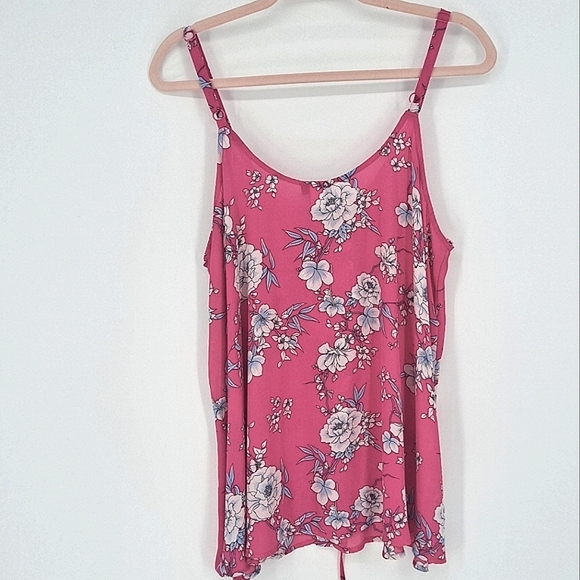 💜 2/$36 💜Torrid Hot Pink Sophie Georgette Lace-up Swing Cami - Picture 11 of 12